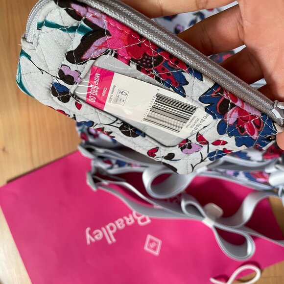 Vera Bradley Water Repellent ECO Hipster Crossbody & Matching Wallet Key Chain - Picture 8 of 11